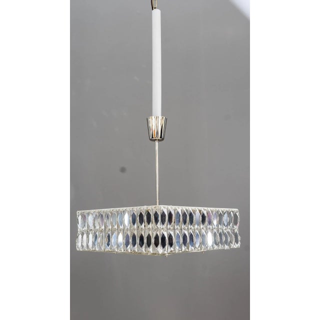 Metal Textured Glass Chandeliers by J. T. Kalmar for Kalmar, Austria, 1950s, Set of 2 For Sale - Image 7 of 18