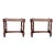 Pair of Foot Stools in Walnut and Leather Seat With Tacks For Sale