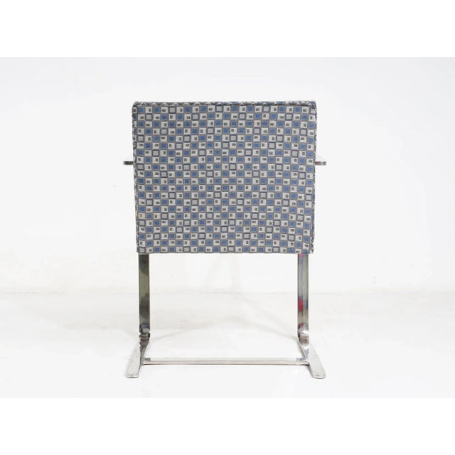 1970s Vintage Brno Attributed Flat Bar Patterned Cantilever Chair For Sale - Image 4 of 8