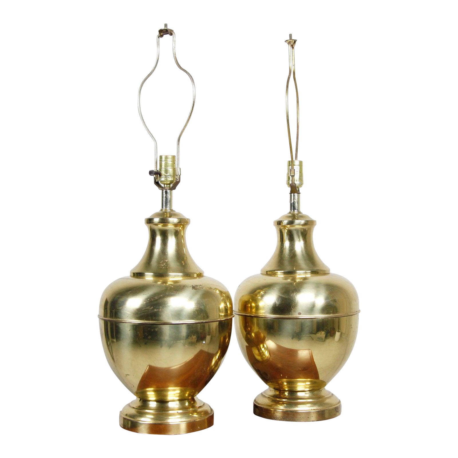 Vintage Brass Ginger Jar Table Lamps a Pair Chairish