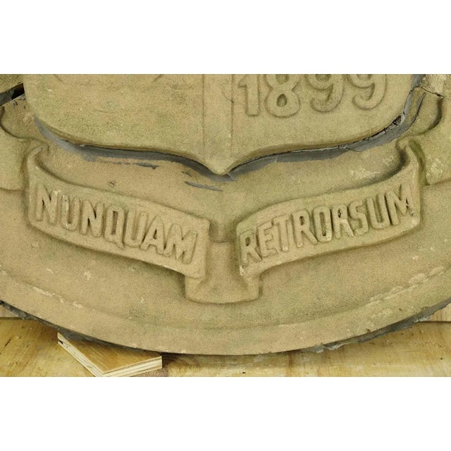Mid 20th Century Reclaimed Seal of New Rochelle NY Terra Cotta Medallion For Sale - Image 4 of 10