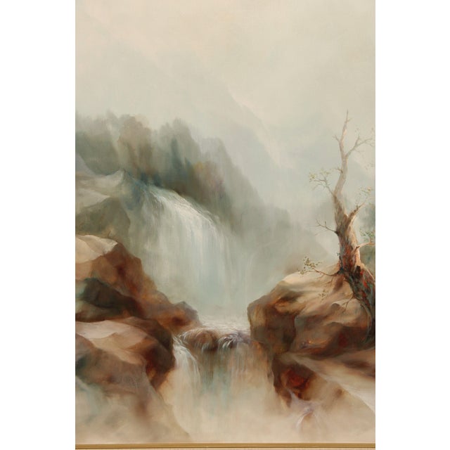 Paul Rubens Mountain Waterfall Landscape Framed Oil Painting For Sale - Image 12 of 12