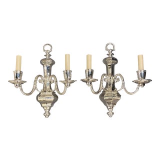 1920’s Silver Plated Caldwell Sconces - A Pair For Sale