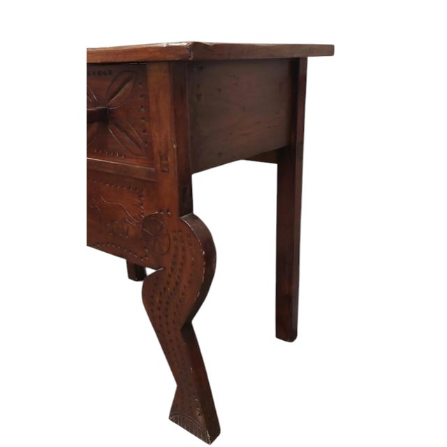 Rustic Guatemalan Nahuala Custom Carved Console or Side Table For Sale - Image 3 of 3