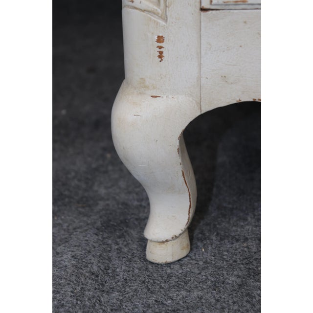 Wood Gorgeous Distressed Creme Paint Decorated Louis XV Commode Dresser Circa 1930s For Sale - Image 7 of 12