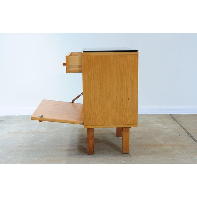 Mid-Century Nightstands in Ash Veneer & Black Glass by František Mezulánik for Nový Domov, Czechoslovakia, 1970s, Set of 2 For Sale - Image 15 of 18