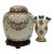 Vintage Handmade Sant'Anna Portuguese Lidded Jar With Companion Vase For Sale