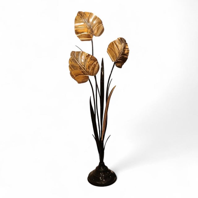 Art Deco Floor Lamp with Golden Leaves For Sale - Image 10 of 10