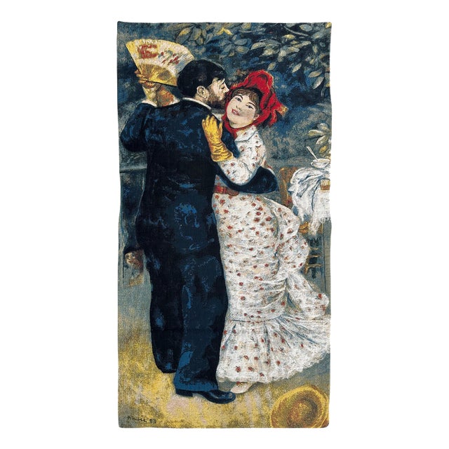 French Jacquard Tapestry with Dance in the Country Motif by A. Renoir, 2000s For Sale