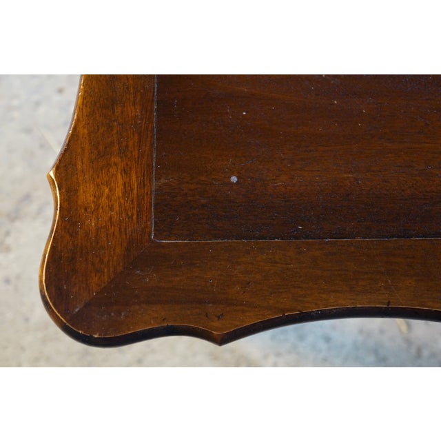 Vintage Hekman Georgian Style Mahogany Flip Top Game Card Hall Console Table For Sale - Image 17 of 17