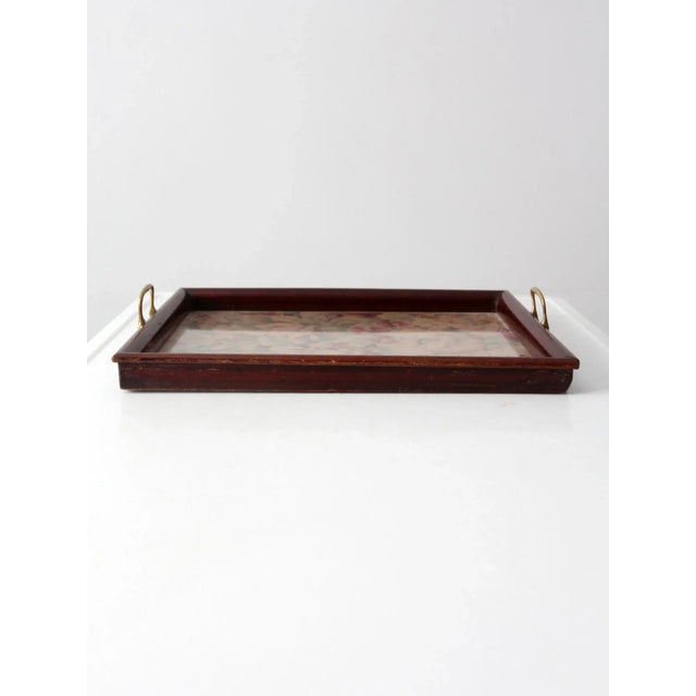 Farmhouse Vintage Floral Tray For Sale - Image 3 of 11