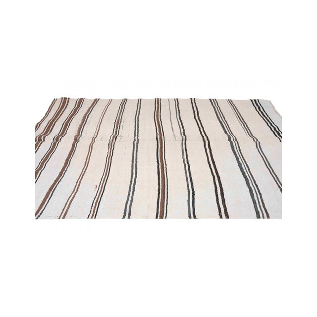 Striped Vintage Hemp Kilim Rug - 6`2" X 9`2" For Sale - Image 4 of 6