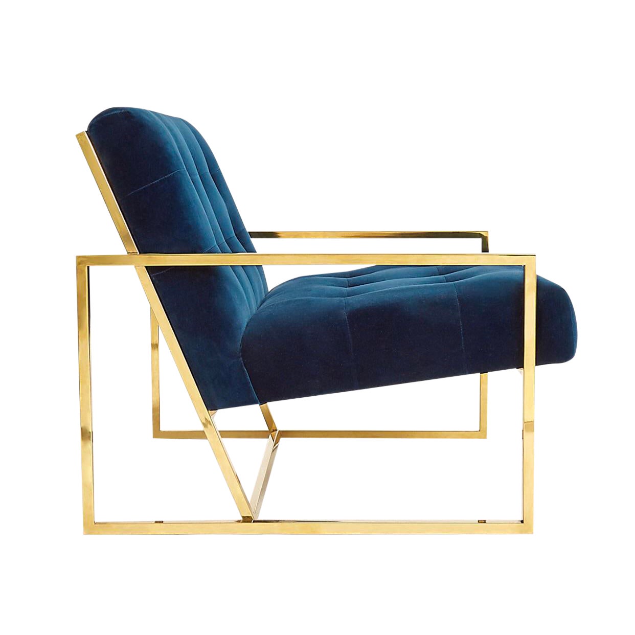 Pair of Crushed Blue Velvet Lounge Chairs Chairish