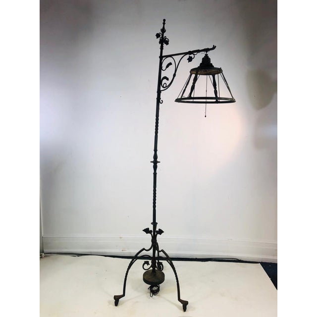 Arts & Crafts 1900s Arts and Crafts Forged Iron Floor Lamp For Sale - Image 3 of 10
