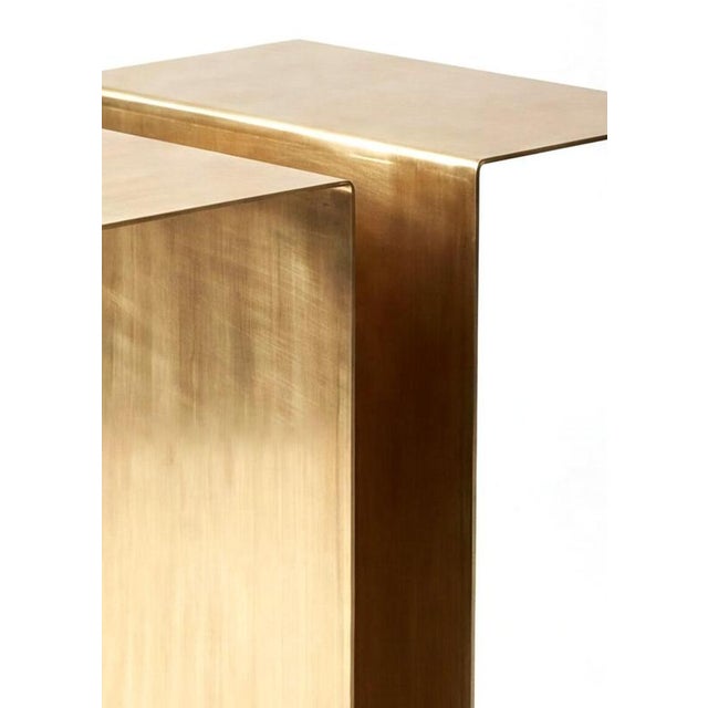 Goldenrod Balance Side Table in Brass by Auste Ost For Sale - Image 8 of 13
