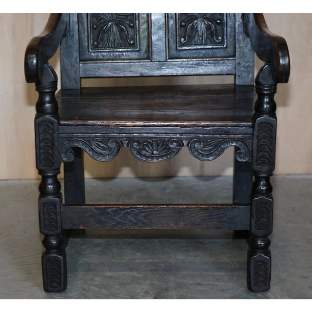 18th Century Oak Wainscot Armchair, 1720s For Sale - Image 11 of 18
