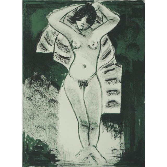 Roger Crusat (1917-1994) Nude with Towel Original color lithograph Signed in pencil Marked as Artist's Proof On BFK Rives...