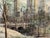 Mid-Century Modern Vintage Signed S. Finkelstein Central Park New York City Skyline Mixed Media Drawing For Sale - Image 3 of 8