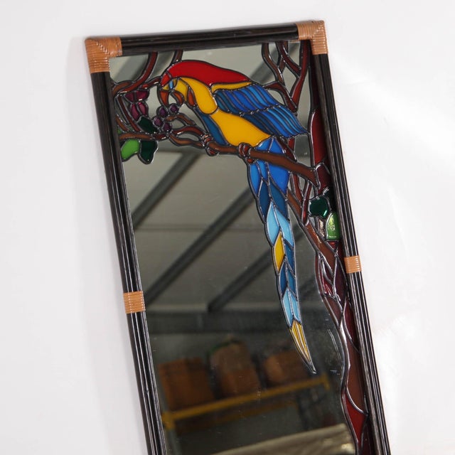 Stained Glass Mirror, 1970s For Sale - Image 4 of 11