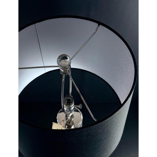 Ralph Lauren ‘Brookings’ Crystal Lamp - Rare Original Black Shade For Sale In Chicago - Image 6 of 6