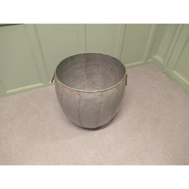 Industrial Industrial Cauldron Log Basket, 1920 For Sale - Image 3 of 8
