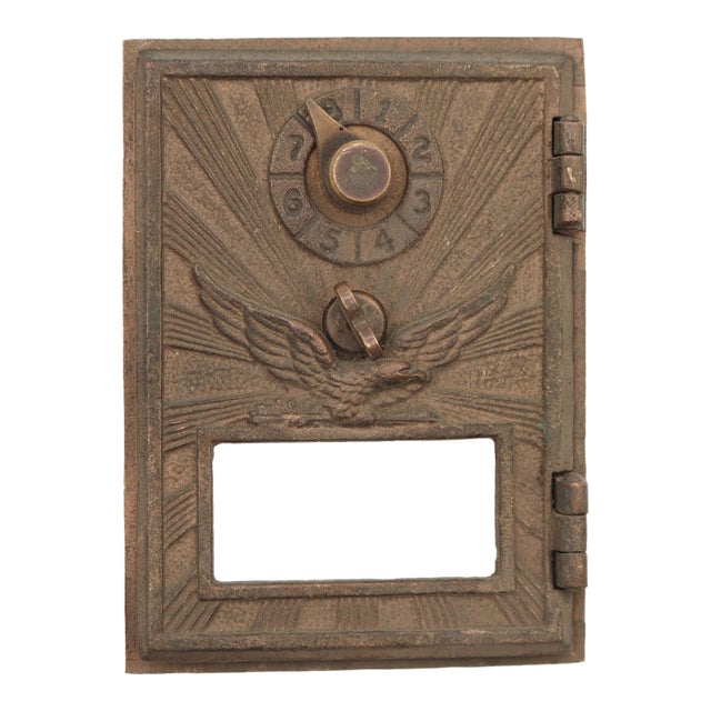 Vintage Bronze u.s. Post Office Combination Box Door For Sale
