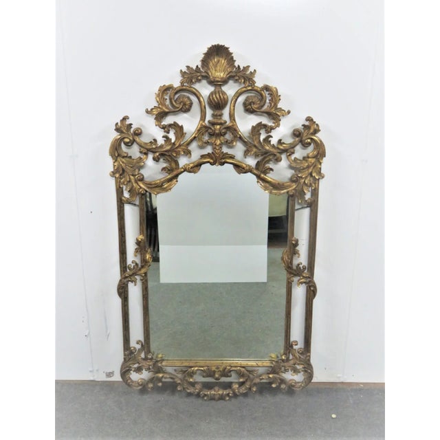 Wood 19th Century Italian Wood Gold Gilt Carved Mirror For Sale - Image 7 of 7
