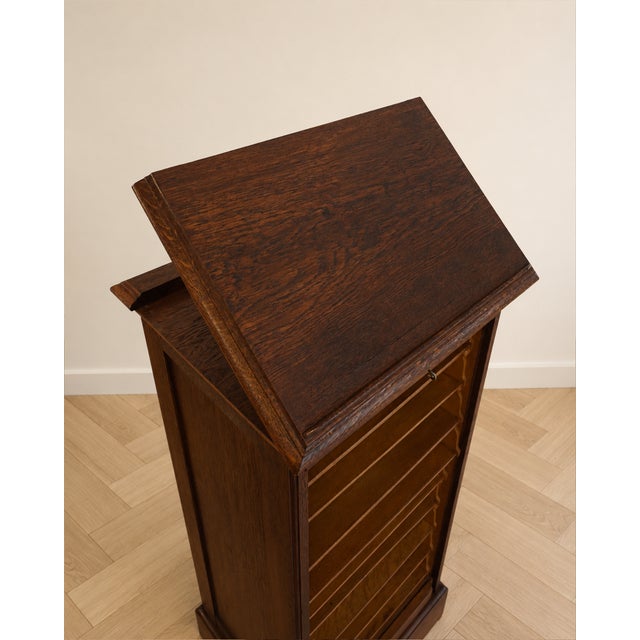 Office Roller Shutter Cabinet, 1890s For Sale - Image 3 of 8