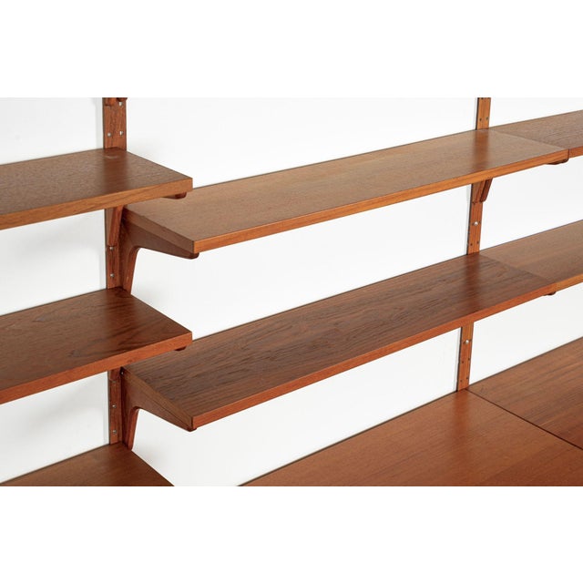 Mid Century Danish Hg Teak Wood Modular Wall Unit Shelving & Bookcase For Sale - Image 9 of 13