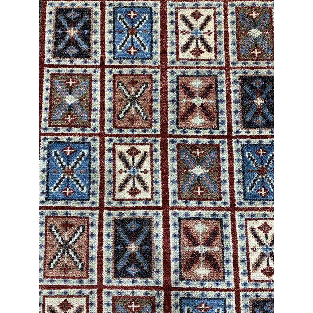 2020s 9x12 Willow Oriental Charcoal Cross Geometric Modern Handknotted Wool Carpet Rug For Sale - Image 5 of 5
