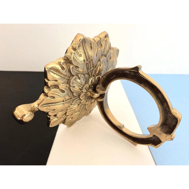 Mid Century Brass Faux Bois Wreath Door Knocker For Sale - Image 13 of 18