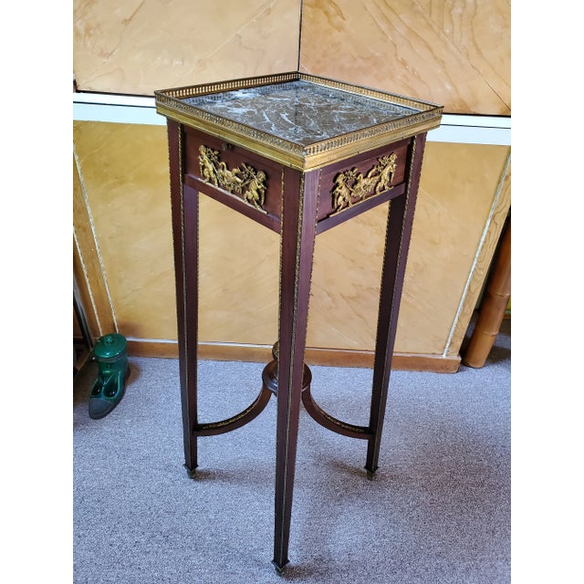 Antique French Pedestal Attributed to Paul Sormani For Sale - Image 9 of 12