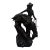 Vintage Ceramic Matte Black Cowboy Statue – Western Decor Figurine For Sale