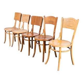 Bentwood Debrecen Panel Back Dining Chairs, 1940s, Set of 4 For Sale