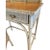 White Vintage Mid Century Wicker & Wood Top Writing Desk With Drawer For Sale - Image 8 of 8