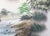 Large Showa Era Japanese Byobu Screen "Mountain Landscape With River" For Sale - Image 11 of 18