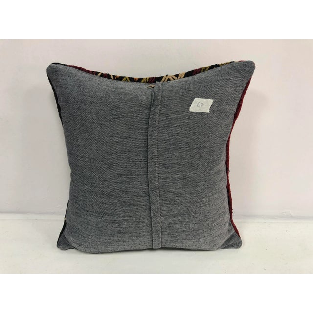 Turkish Traditional Handmade Authentic Tribal Kilim Pillow For Sale - Image 4 of 6