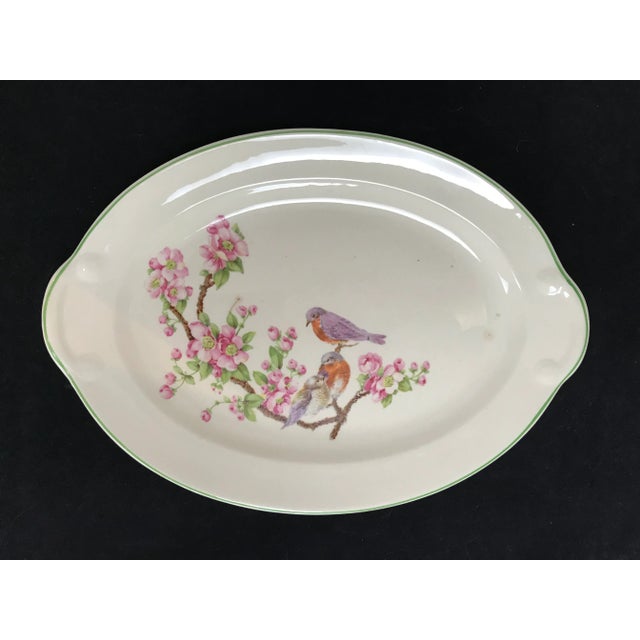 Ceramic 1942 Taylor, Smith & Taylor Oval Serving Platter Birds For Sale - Image 7 of 7
