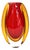 Murano Style Sommerso Art Glass Vase in Red and Amber For Sale