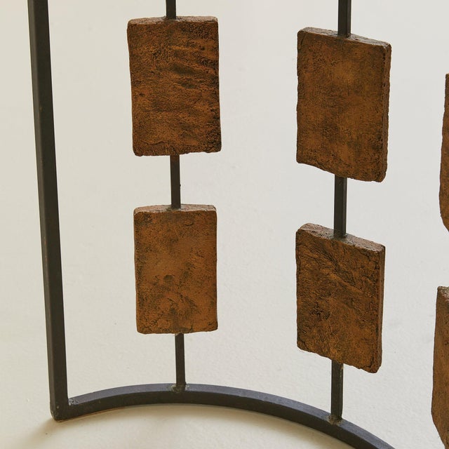 Italian Brutalist Terracotta + Iron Console by Mario Giani (Clizia), 1970s For Sale - Image 10 of 11