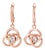 Late 20th Century 14K Rose Gold Diamond Swirl Drop Earrings Estate, Pair For Sale