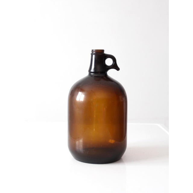 Vintage Mid-Century One-Gallon Amber Glass Jug For Sale - Image 16 of 16