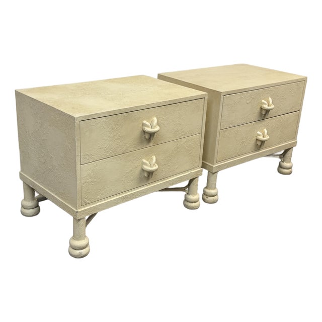 Post Modern Off-White Nightstands, Pair For Sale
