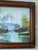 Textile Framed Mid Century Oil Painting Waterfall Scene For Sale - Image 7 of 8