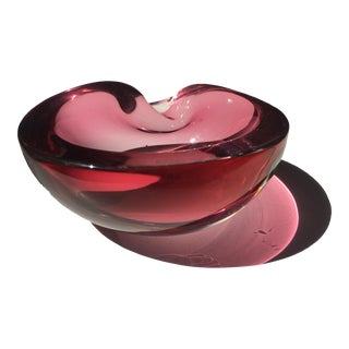 1960s Mid-Century Modern Italian Cenedese Murano Sommerso Glass Bowl For Sale
