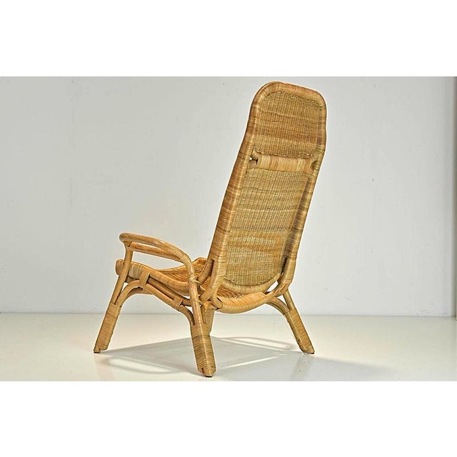 Wood Wickerwork Easy Chair, Italy, 1970 For Sale - Image 7 of 18