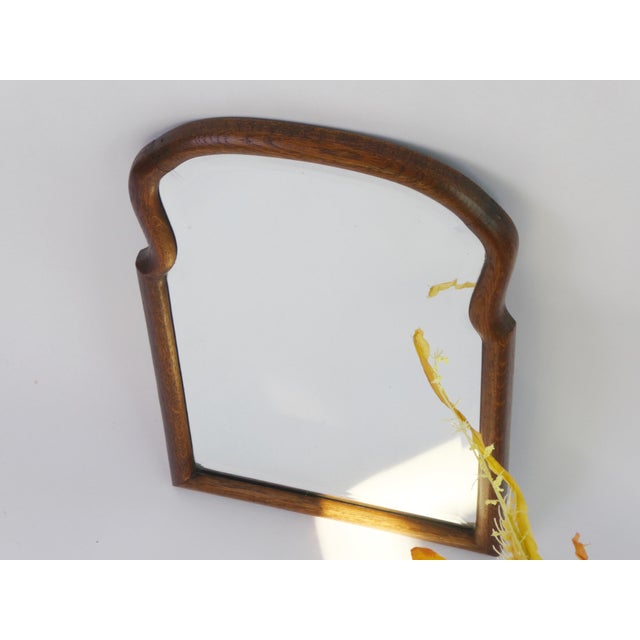 Antique Arched Wooden Wall Mirror with Beveled Glass, 1890s For Sale - Image 3 of 9