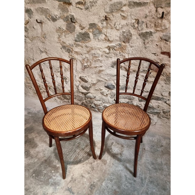 Antique Vienna Bentwood Chairs by Jacob & Josef Kohn, Austria, 1930s, Set of 2 For Sale - Image 18 of 18