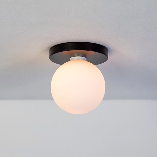 Not Yet Made - Made To Order Globe Flush Mount Black, 5 Inch Glass Globe, by Research.Lighting, Modern, Minimal For Sale - Image 5 of 9