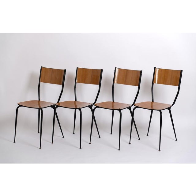 Mid-Century Modern Dining Chairs by Salvarani, Italy, 1950s, Set of 4 For Sale - Image 9 of 18
